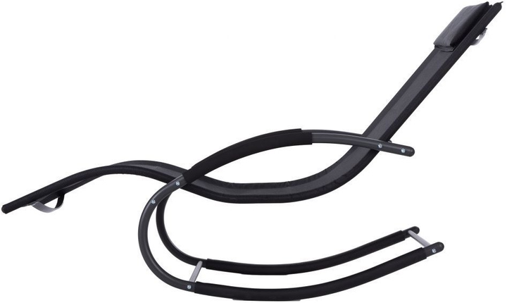 Leżak ogrodowy bujany ModernHome by Multistore czarny (PL058 BLACK) - obraz 3