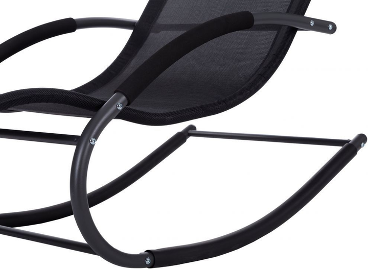 Leżak ogrodowy bujany ModernHome by Multistore czarny (PL058 BLACK) - obraz 4