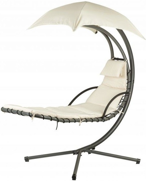 Leżanka huśtawka ogrodowa ModernHome by Multistore beżowa (PH006 BEIGE) - obraz 3