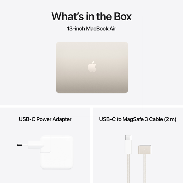 Ноутбук Apple MacBook Air 13.6" M4 16/256GB 2025 (MW0Y3RU/A) (QWERTY+кирилиця) Starlight - зображення 11