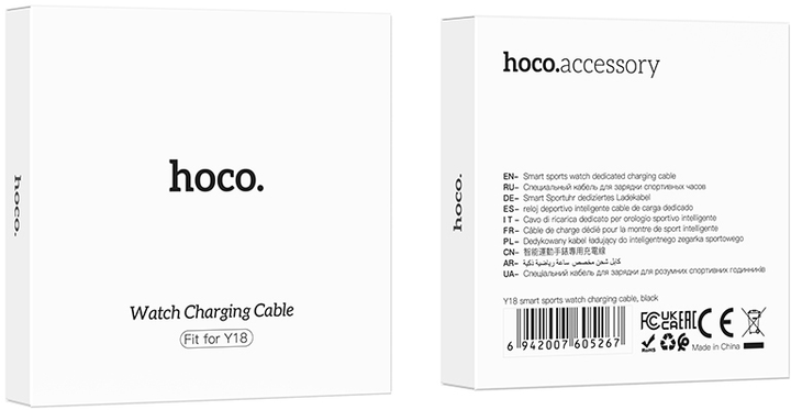 Кабель Hoco для зарядки смарт-годинника Y18 Black (HOCOACC89) - зображення 3