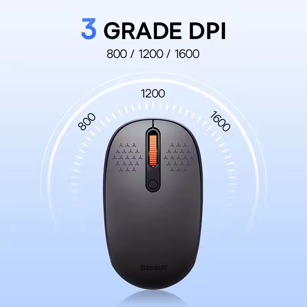 Беспроводная бесшумная мышка Baseus F01A Wireless Mouse 2.4GHz - Фото 4 Беспроводная бесшумная мышка Baseus F01A Wireless Mouse 2.4GHz - изображение 4