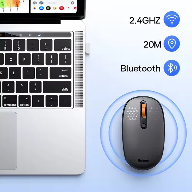 Беспроводная бесшумная мышка Baseus F01A Wireless Mouse 2.4GHz - Фото 8 Беспроводная бесшумная мышка Baseus F01A Wireless Mouse 2.4GHz - изображение 8