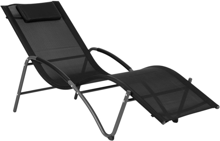 Leżak ogrodowy ModernHome by Multistore czarny (LG033 GREY-BLACK) - obraz 4