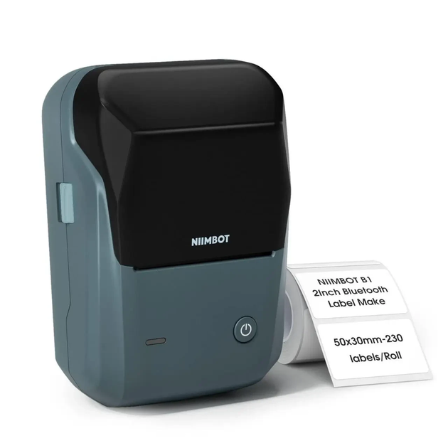Термопринтер для печати этикеток NIIMBOT B1 Space Blue + этикетки T50*30 в комплекте - изображение 4
