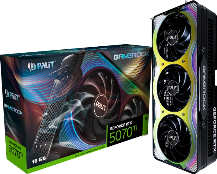 Видеокарта Palit PCI-Ex GeForce RTX 5070 Ti GameRock 16GB GDDR7
