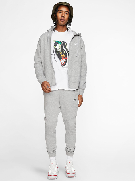 Bluza męska rozpinana streetwear z kapturem polarowa Nike M Nsw Club Hoodie Fz Bb BV2645-063 XL Szara (193147702583) - obraz 3