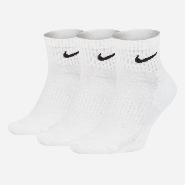 Набір жіночих шкарпеток 3 пари Nike U Nk Everyday Csh Ankl 3Pr 132 SX7667-100 34-38 (S) Білий (888407236143) - зображення 1