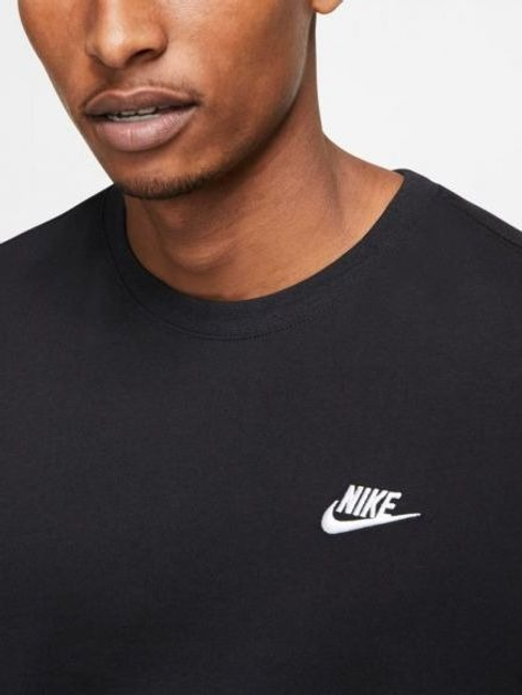 Футболка бавовняна довга чоловіча Nike M Nsw Club Tee AR4997-013 S Чорна (191888618064) - зображення 4