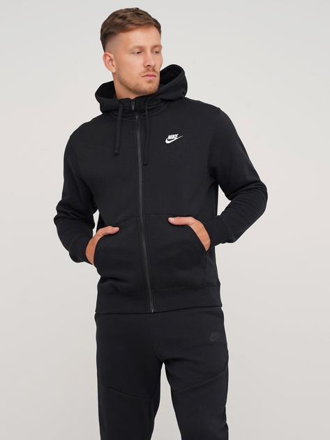 Толстовка на флісі на блискавці чоловіча Nike M Nsw Club Hoodie Fz Bb BV2645-010 L Чорна (193147702408) - зображення 1