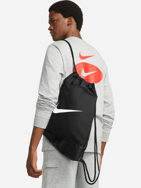 Plecak sportowy A4 18 L Nike Nk Brsla Drawstrng - 9.5 (18L) DM3978-010 Czarny (195244773909) - obraz 2