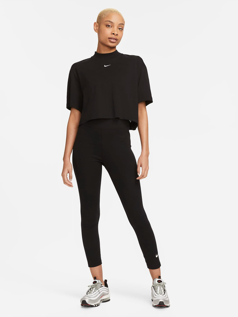 Спортивні легінси для фітнесу жіночі Nike W Nsw Nk Clsc Hr 7/8 Tight Lbr DV7789-010 L Чорні (196153414693) - зображення 3