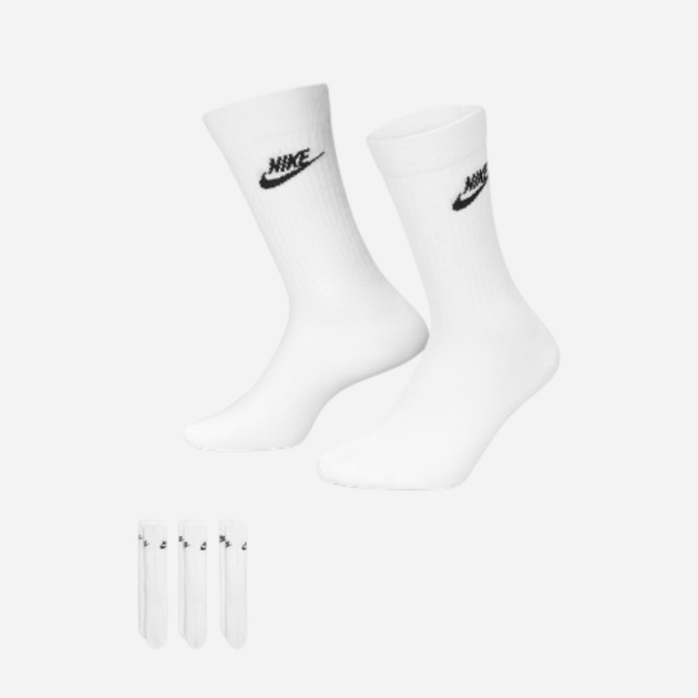Zestaw skarpet męskich 3 pary Nike U Nk Nsw Everyday Essential Cr DX5025-100 46-50 (XL) Biały (196148785715) - obraz 2