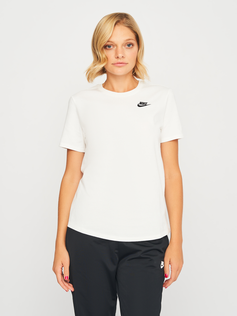 Футболка бавовняна жіноча Nike W Nsw Club Ss Tee DX7902-100 M Біла (196153999107) - зображення 1
