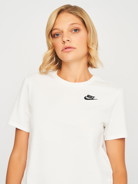 Koszulka damska bawełniana Nike W Nsw Club Ss Tee DX7902-100 M Biała (196153999107) - obraz 4