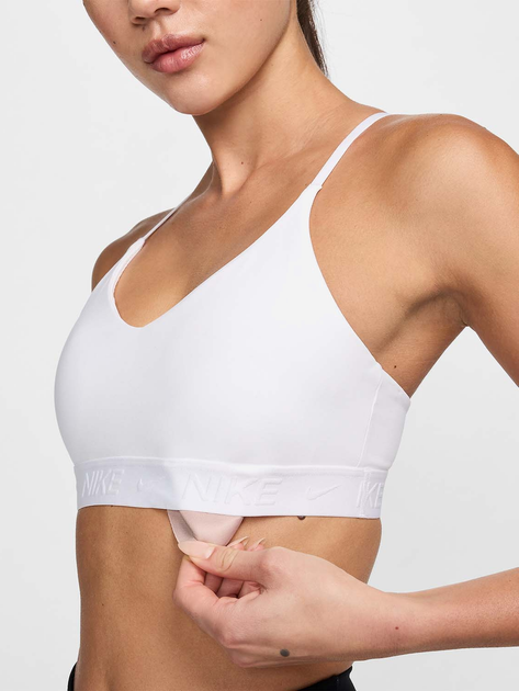 Спортивний топ для фітнесу жіночий Nike W Nk Df Indy Lgt Spt Bra FD1062-100 S Білий (197593064134) - зображення 6