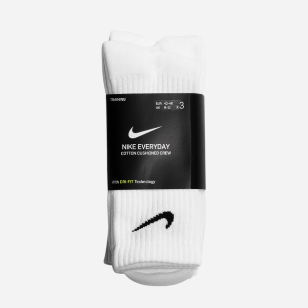 Набір жіночих шкарпеток 3 пари Nike U Nk Everyday Csh Crw 3Pr 132 SX7664-100 34-38 (S) Білий (888407233869) - зображення 3