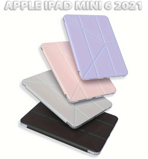 Чехол для планшета BeCover Ultra Slim Origami Transparent для Apple iPad Mini 6 2021 с креплением для стилуса Apple Pencil Pink (BC_712932) - изображение 5