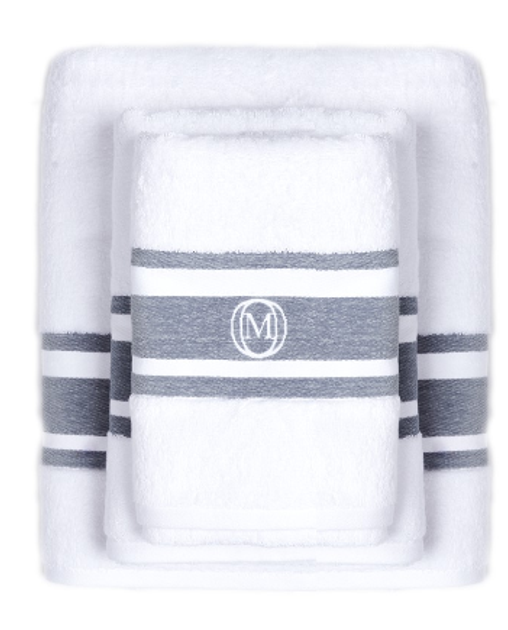 Рушник Officine Monogram Linea махровий біло-сірий 160 x 100 см (5902367613457) - зображення 3