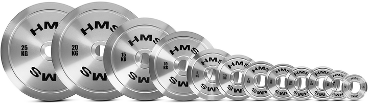 Talerz olimpijski HMS TOS150 kalibrowany stalowy 15 kg (5907695511826) - obraz 5
