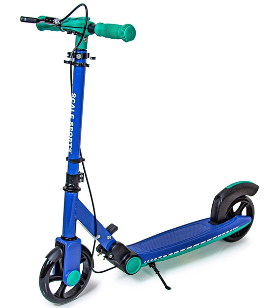 Самокат для детей от 4-х лет Scale Sports SS-19. Ручной тормоз. Бирюзово-синий цвет - Фото 1 Самокат для детей от 4-х лет Scale Sports SS-19. Ручной тормоз. Бирюзово-синий цвет - изображение 1