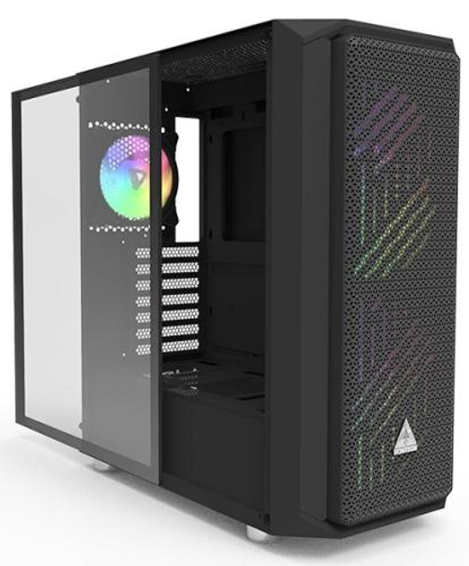 Корпус Montech AIR X, Black, Mid Tower, без БЖ, для E-ATX / ATX / Micro ATX / Mini ITX, 2xUSB 3.0 / 1xUSB 2.0, макс. CPU - 163 мм / GPU - 340 мм, 2x200 мм ARGB / 1x120 мм ARGB, бічна панель із загартованого скла - зображення 2