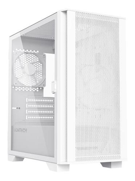 Корпус Montech AIR 100 LITE, White, Mini Tower, без БЖ, для Micro ATX / Mini ITX, 2xUSB 3.0 / 1xUSB 2.0, макс. CPU - 161 мм / GPU - 330 мм, 2x120 мм, бічна панель із загартованого скла - зображення 1