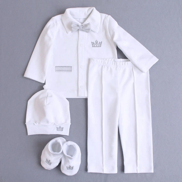 Одежда для крещение мальчика 56 см. белый KD12-Korona-White-18 Ladan - Фото 1 Одежда для крещение мальчика 56 см. белый KD12-Korona-White-18 Ladan - изображение 1
