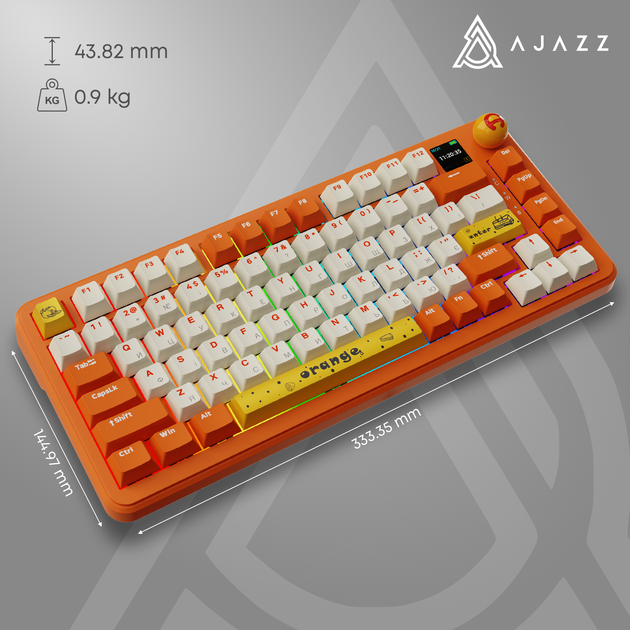 Клавиатура беспроводная Ajazz AK820 MAX PLUS Avocado Switch Orange