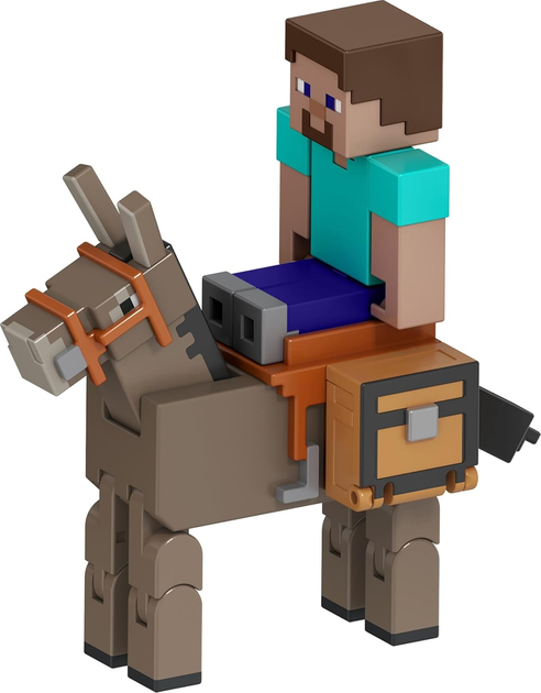 Figurki Mattel Minecraft Deluxe Steve & Donkey JCN54 (0194735273621) - obraz 4