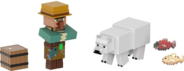 Фігурки Mattel Minecraft Deluxe Fisherman & Polar Bear JCN49 (0194735273423) - зображення 3