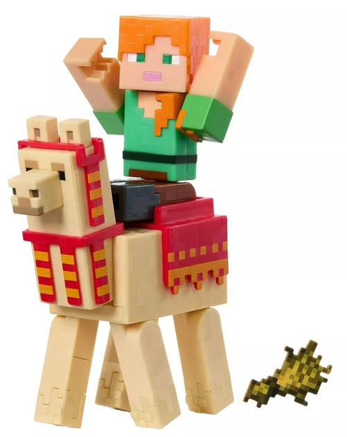 Figurki Mattel Minecraft Deluxe Alex & LLama JCN451 (0194735273478) - obraz 3