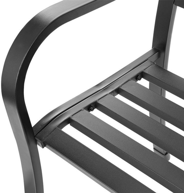 Ławka ażurowa ogrodowa ModernHome by Multistore z oparciem Black (5904265074088) - obraz 5