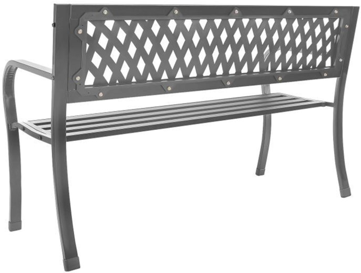 Садова ажурна лавка ModernHome by Multistore зі спинкою Grey (5904265080485)   - зображення 3