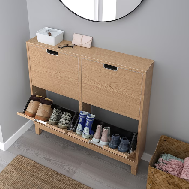 Тумба для обуви STALL 96x17x90 cm IKEA 405.302.29 дуб - Фото 3 Тумба для обуви STALL 96x17x90 cm IKEA 405.302.29 дуб - изображение 3