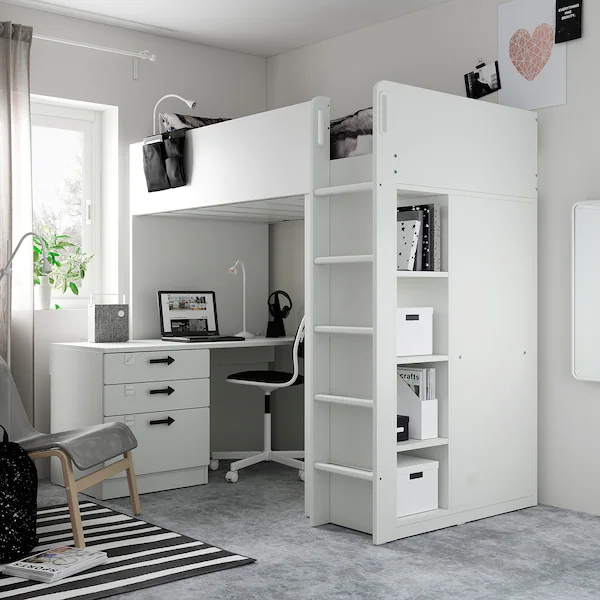Кровать-антресоль SMASTAD IKEA 994.288.66 белый - Фото 3 Кровать-антресоль SMASTAD IKEA 994.288.66 белый - изображение 3