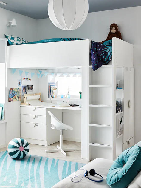 Кровать-антресоль SMASTAD IKEA 994.288.66 белый - Фото 5 Кровать-антресоль SMASTAD IKEA 994.288.66 белый - изображение 5