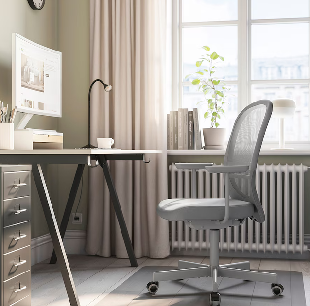 Офісне крісло з підлокітниками FLINTAN IKEA 795.728.45 сірий - зображення 2