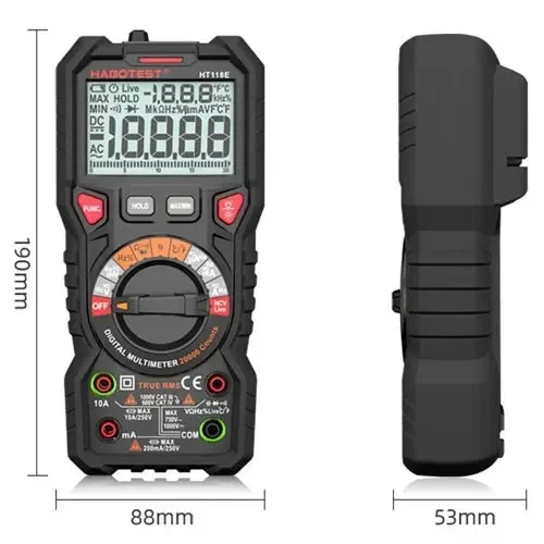 Цифровой мультиметр Habotest HT118E, TrueRMS - Фото 3 Цифровой мультиметр Habotest HT118E, TrueRMS - изображение 3