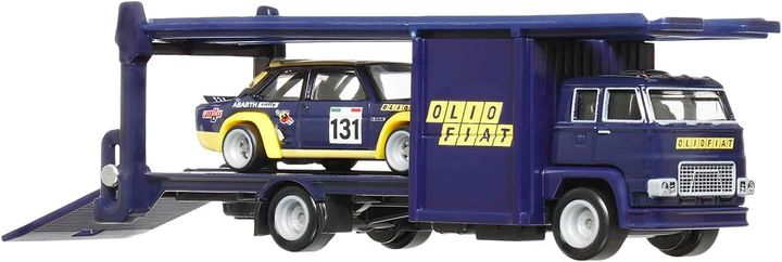 Pojazd Mattel Hot Wheels Premium Car Culture Team Transport Fiat 131 Abarth & Second Story Lorry #62 1:64 HRV43 (0194735186280) - obraz 3