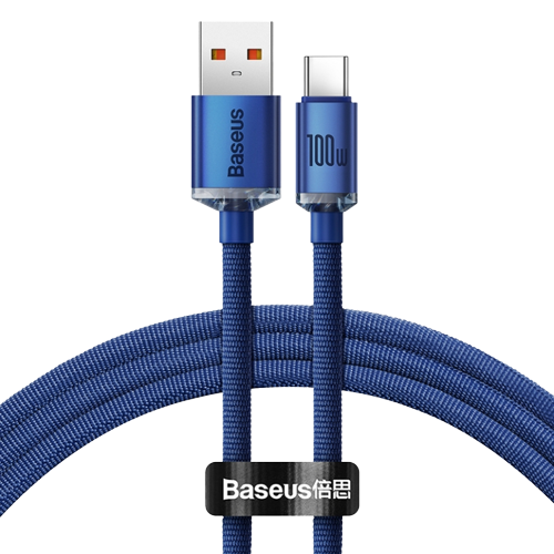 Кабель Baseus Crystal Shine USB для Type-C 100W 120 см синій (CAJY000403) - Фото 1 Кабель Baseus Crystal Shine USB для Type-C 100W 120 см синій (CAJY000403) - зображення 1