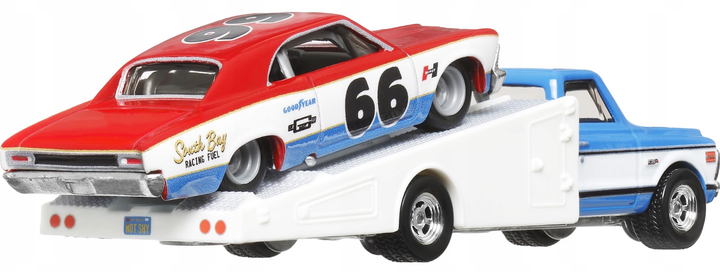 Pojazd Mattel Hot Wheels Premium Car Culture Team Transport '66 Chevelle & '72 Chevy Ramp Truck #54 1:64 HRV40 (0194735186235) - obraz 4