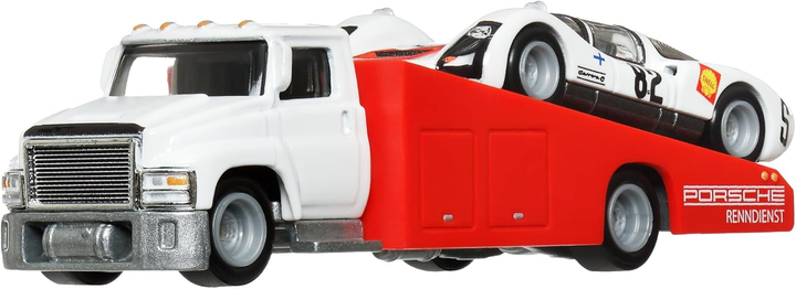 Pojazd Mattel Hot Wheels Premium Car Culture Team Transport '66 Porsche 906 Carrera 6 & Carry On #66 1:64 HRV47 (0194735186204) - obraz 3