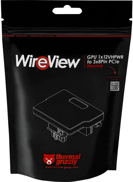Urządzenie do pomiaru zużycia energii przez GPU Thermal Grizzly Reversed WireView GPU 1 x 12VHPWR - 3 x 8Pin PCIe (4260711990793) - obraz 7