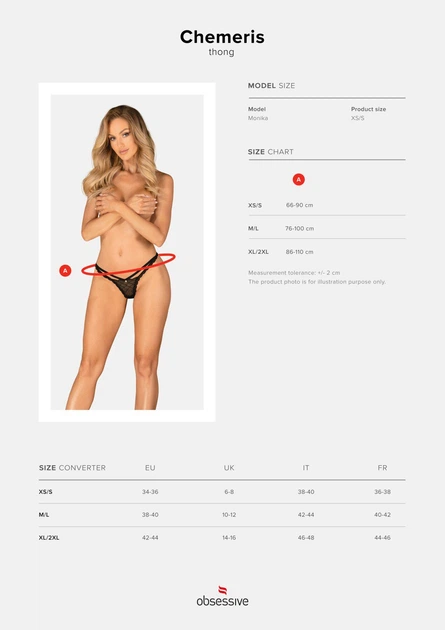 Трусики Obsessive Chemeris thong XL/2XL - изображение 7