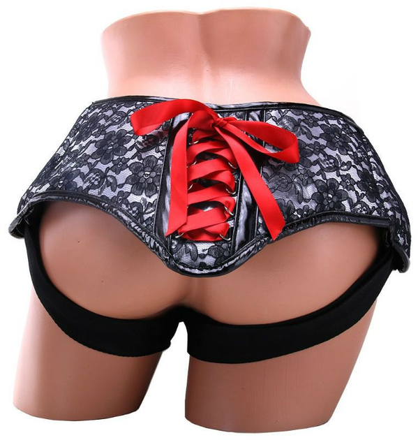 Трусы для страпона Plus Size Grey & Black Lace Corsette Strap-On (17836000000000000) - изображение 4