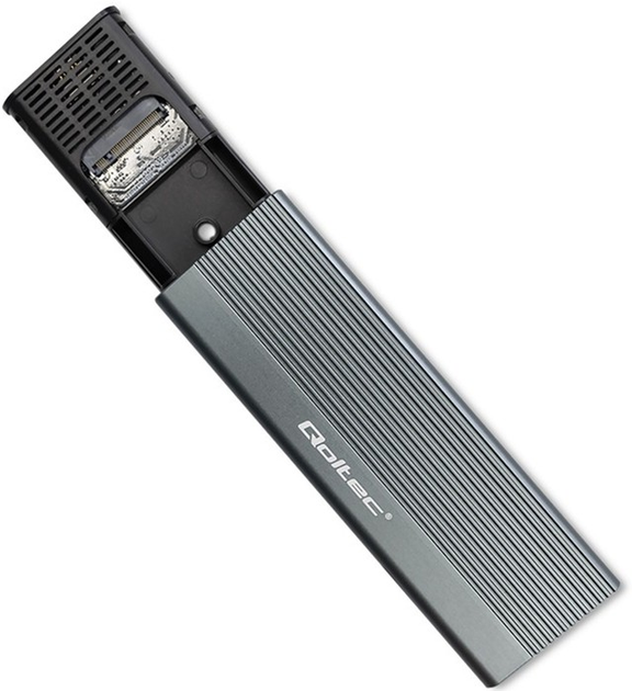 Зовнішня кишеня Qoltec M.2 SATA NGFF USB-C Super Speed 5Gb/s 2TB Gray (5901878522678) - зображення 3