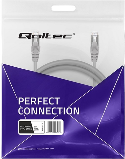 Patchcord Qoltec FTP Cat 5e 2 x RJ-45 Gray 5 m (5901878545295) - obraz 5