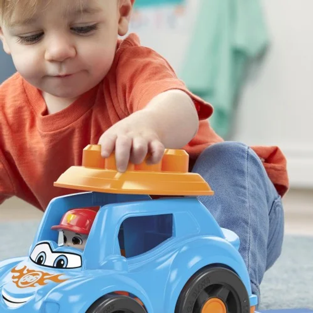 Klocki konstrukcyjne Mattel Fisher-Price Mega Bloks Ricky Race Car HKN41 6 elementów (0194735105052) - obraz 3