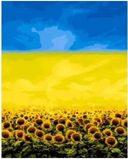 Картина по номерам украинский пейзаж Поле подсолнухов 40х50 см Rainbow Art GX44814 - изображение 7